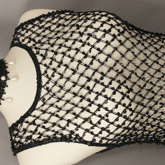 Sexy Sheer Cobweb Sequin Mesh Tank Maxi Dress Slinky See Through Overlay Sparkle - Picture 2 of 12